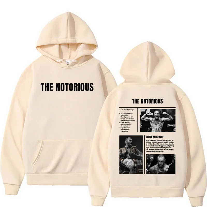 Limited The Notorious Conor McGregor Sweatshirts Men Women Violence Aesthetic Gothic Hoodies Autumn/Winter Long Sleeve Pullovers