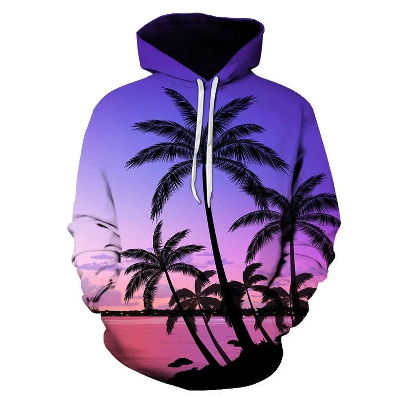 Hawaiian Four Seasons Fun 3D Printed Casual Hoodie Men's Cool Sunshine Beach Street Hoodie Full Style Trendy Style Tops