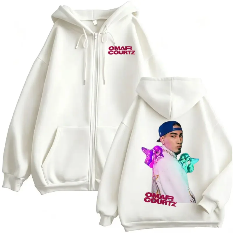 Omar Courtz Por Si Manana No Estoy Tour 2026 Zipper Hoodies Men Women Fashion Hip Hop Classic Jacket Sweatshirt Coats Streetwear