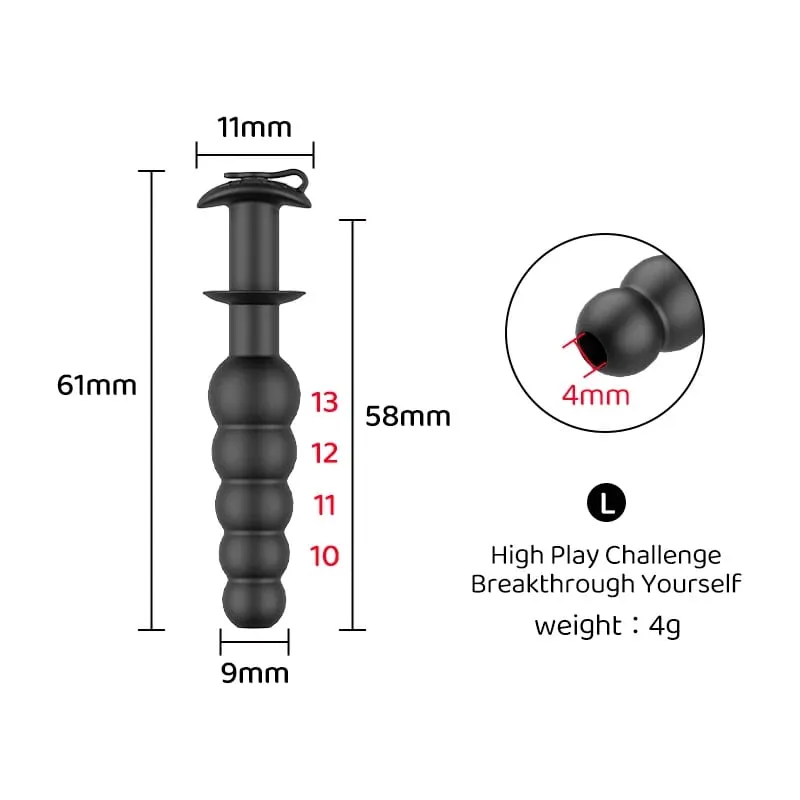 Parachute-style Beaded Easy-to-clean Hollow Rod With Anti-slip Guide for Male Urethral Dilation Alternative Adult Sex Toys