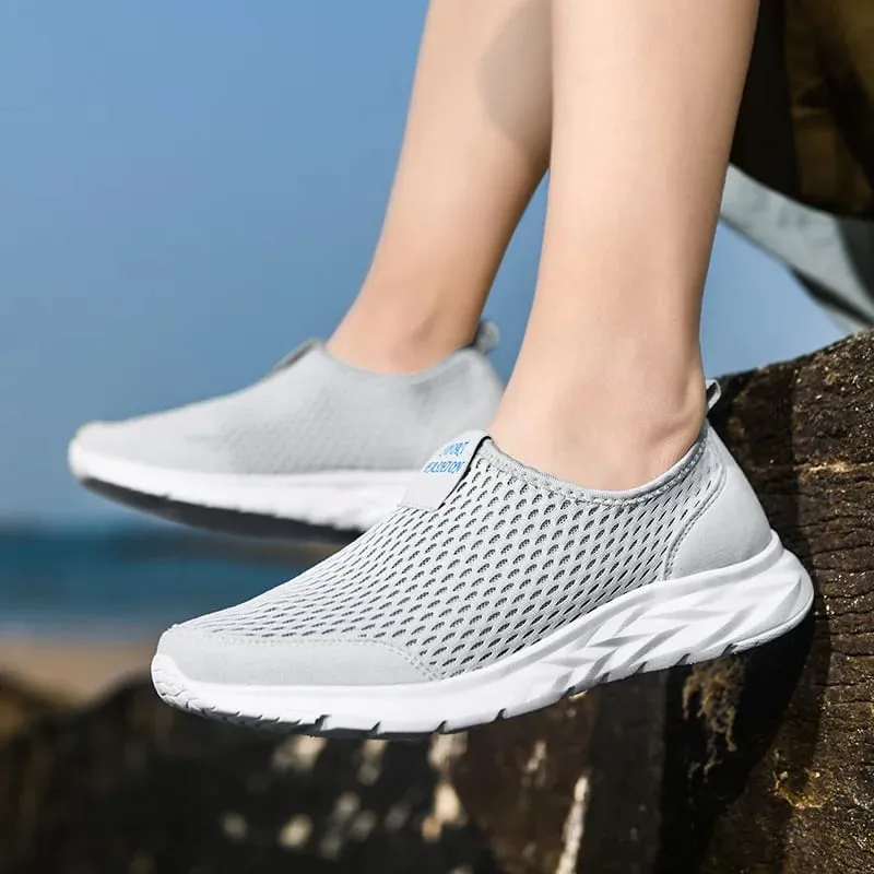 Men Shoes Sneakers Brand Man Casual Flats Shoes Loafers Slip on Male Mesh Big Size 48 Breathable Spring Autumn Summer 2026 New