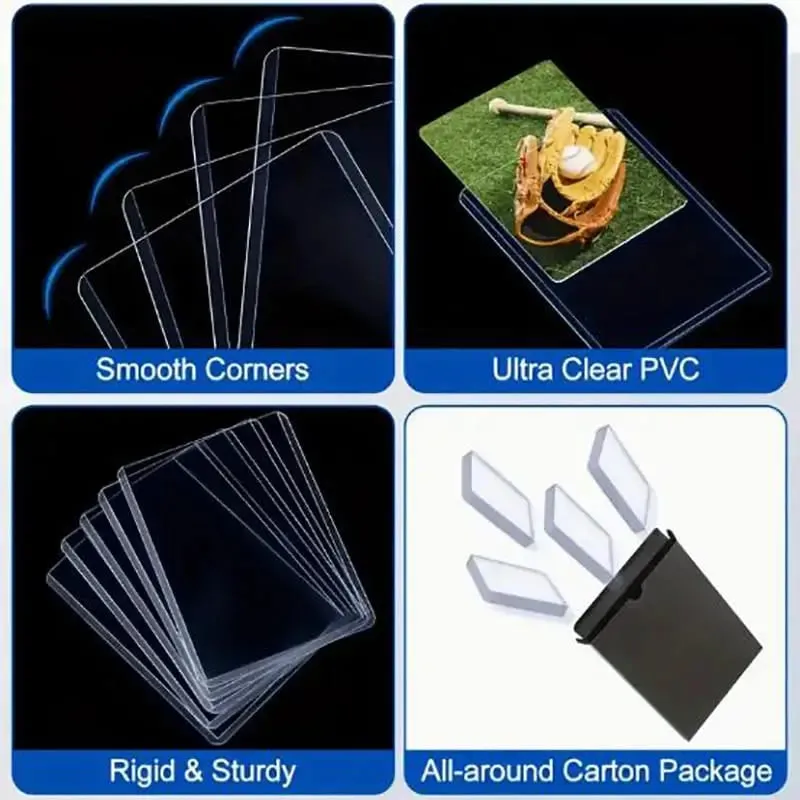 20-100pcs Card Sleeves Holder PVC Game Trading Card TopLoaders Hard Plastic Toy Top Loaders For Protectors Storage Gift — image 6