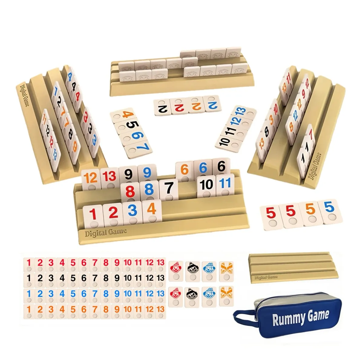 112pcs Cards Deluxe Portable Travel Game Set - Classic Block Cards Mini Mahjong Fun Tabletop Game Suitable for 2-4 Players