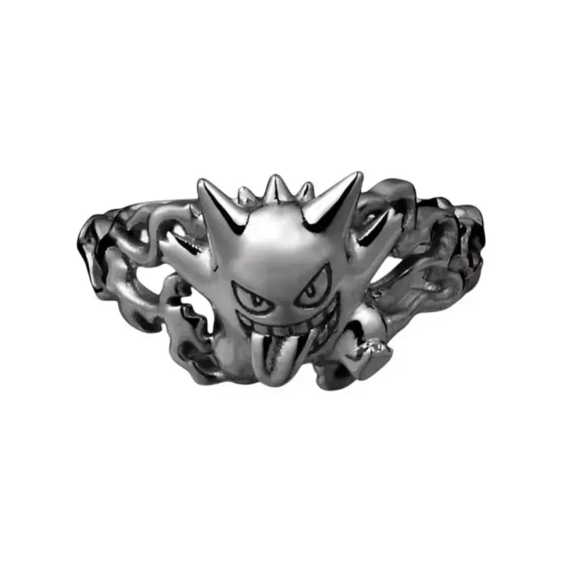 New Pokemon Litwick Dragonair 925 Silver Couple Ring Anime Fashion Cartoon Accessories Cospaly Peripherals Christmas Gifts