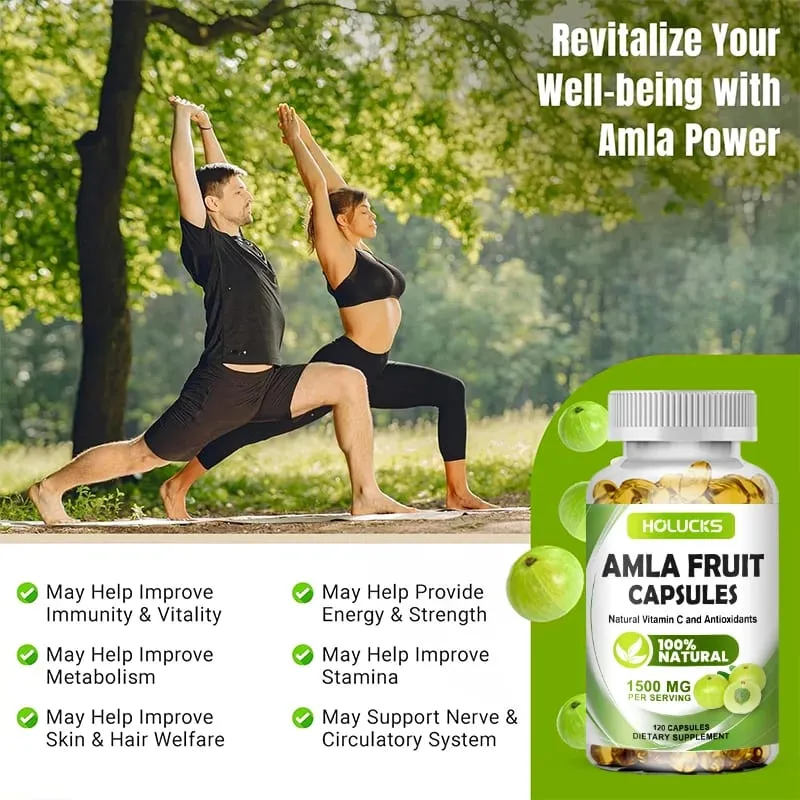 Amla Vitamin Supplements Supports Metabolism Detox & Digestion Collagen Booster Provides Cellular Defence Skin Hair Health