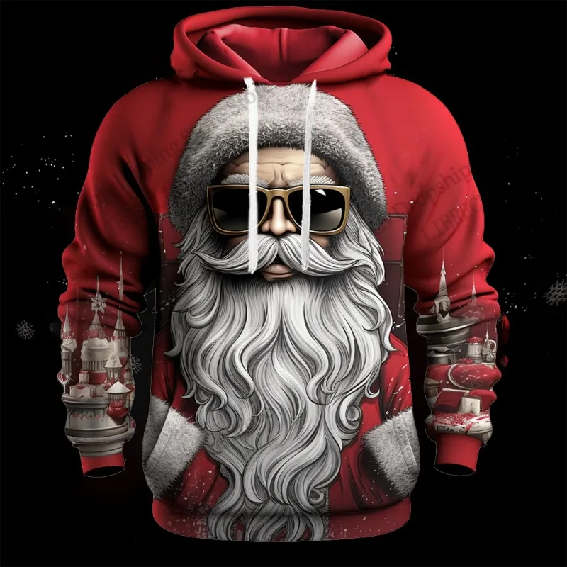 Christmas Mens Santa Claus 3d Print Hoodies Men Women Fashion Sports Outdoor Hoodie Sweatshit Unisex Coat Men Clothing Oversized