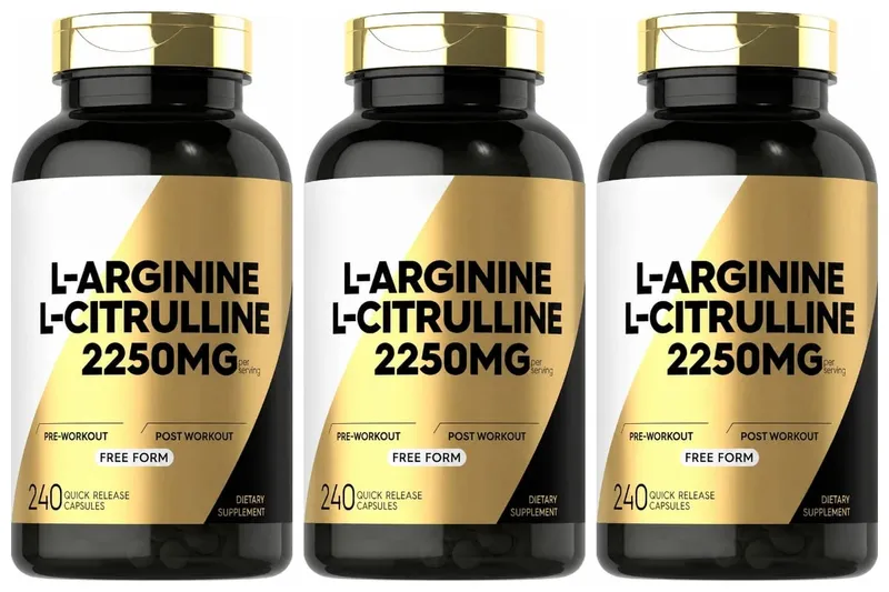 L-Arginine L-Citrulline Capsules -Amino Acid Dietary Supplement Non-GMO Daily Health Supplements 240 Capsules