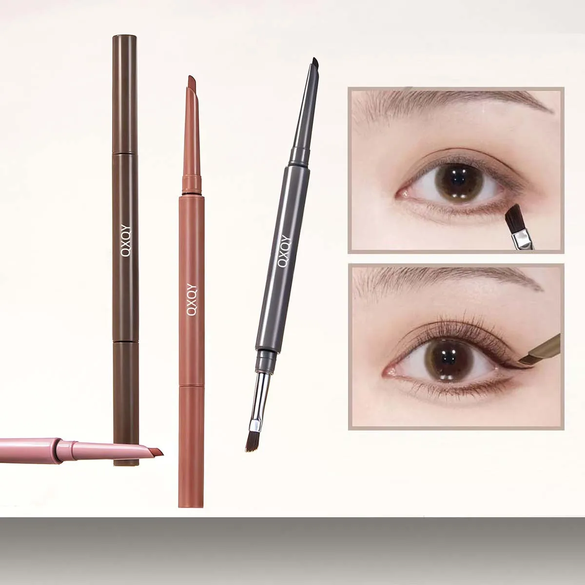 1 Pcs Double Head Easy To Color Gel Eyeliner Smooth and Waterproof Sweat Proof Dark Brown Lying Silkworm Outline Eyes Cosmetics