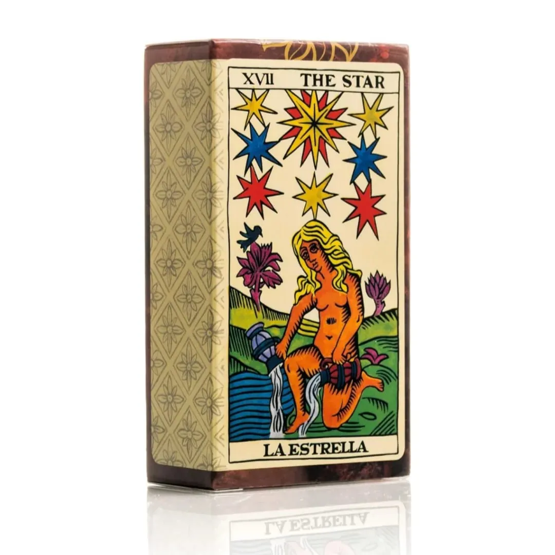78 Cards Classic Marseille Tarot Cards Major Arcana the Star Star-Themed Spanish Version Board Game Divination Card Set