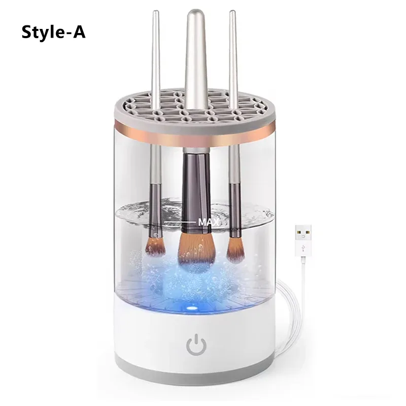 Přenosný USB čistič štětců na make-up 3 v 1 elektrické kosmetické štětce Čisticí sušička Nástroj na automatické mytí make-upu pro ženy