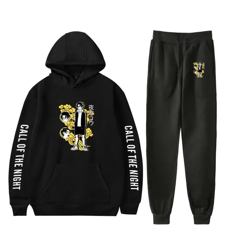 Harajuku Comfortable Call of the Night Print Sweatshirt Sweatpants Suit Hoodies+ Trousers Suit Boys/Girls 2 Piece Set Clothes