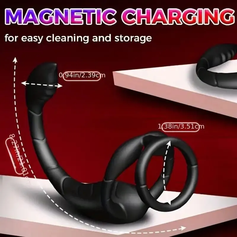 Scorpion Vibration Lock Ring Anal Opening Prostate Massager Magnetic Suction Charging Strong Earthquake Electric Para Hombre