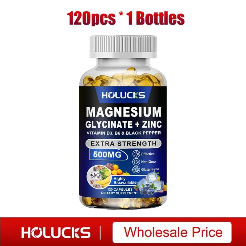 Magnesiumglycinaat en zinksupplement voor spiergewrichten Botenzymen en hartgezondheidsondersteuning Immuunontspanning Stemming