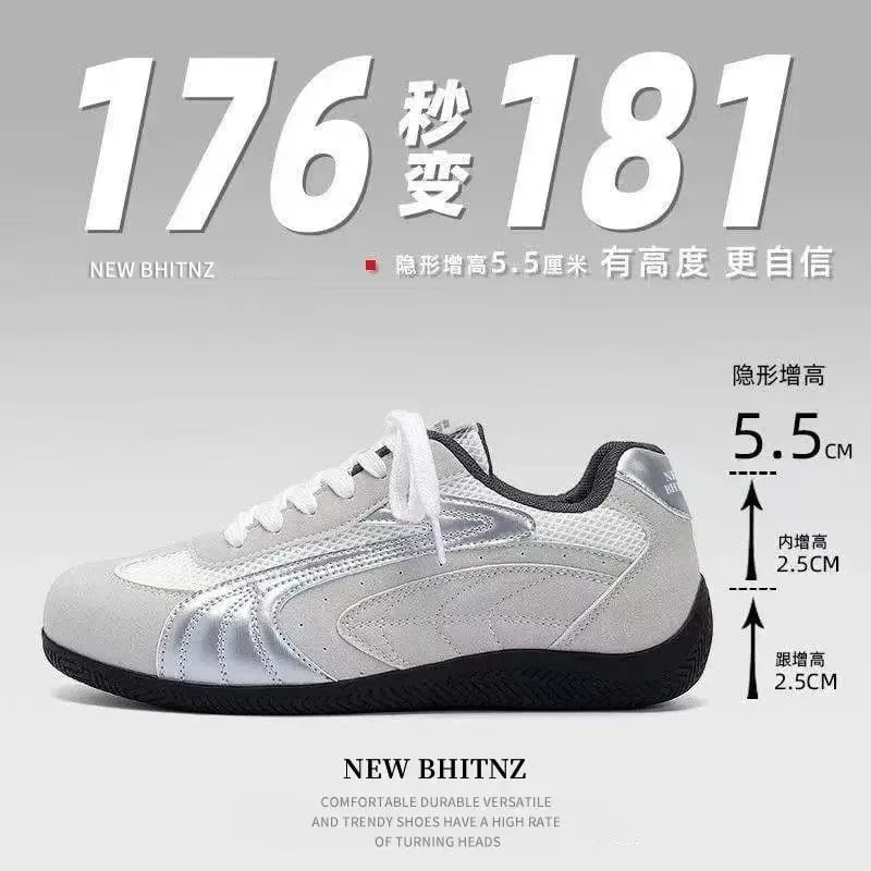 2026 New Men's Casual Shoes Thick Bottom Versatile Leisure Sneakers Breathable Heightening Couple Shoes Rubber Outsole
