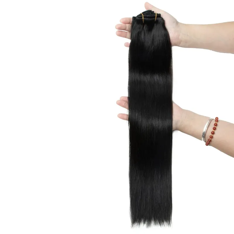 Extensiones con clip ligeras para mujer, juego de 7 Uds., cinta Invisible de PU, trama de cabello humano Natural de PU inyectado, 12-24 pulgadas, uso de longitud adicional