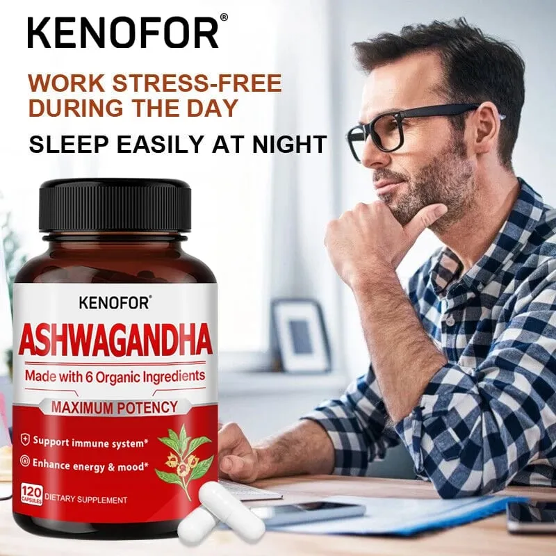 有機 Ashwagandha - 120 粒素食膠囊純有機 Ashwagandha 粉末和根提取物 - 緩解壓力改善情緒