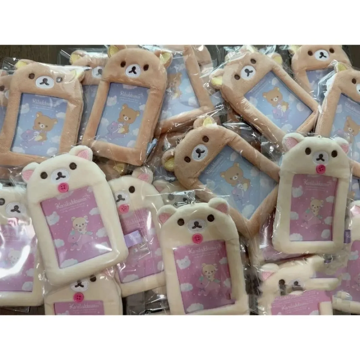 Rilakkuma Plushes portatarjetas de identificación llaveros Anime nuevo Relax Bear funda para pasaporte llavero autobús escolar tarjetas bancarias bolsas colgantes regalo