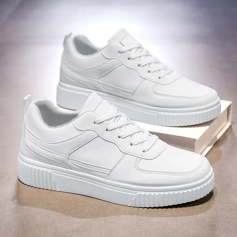 White Men's Casual Skateboard Sneakers Fashionable Outdoor Walking Tennis Shoes for Men And Women Sports Running Footwear