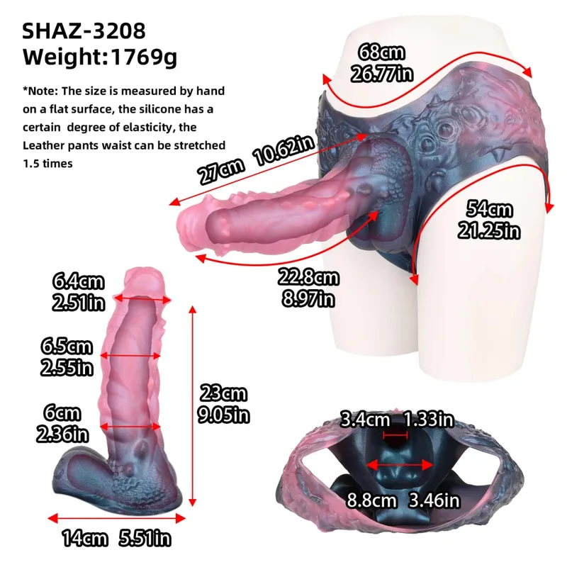 3D Horse Penis Shaped Wearable Cock Sleeve Gradient Color Skin-Friendly Liquid Silicone Adult Couple Intimate Sex Toys