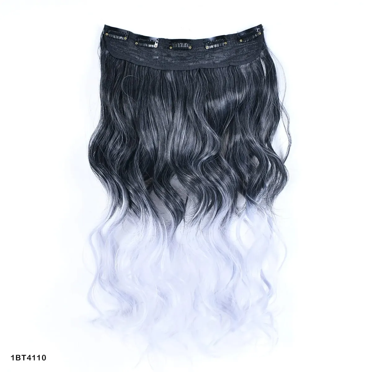Zolin Clip in Hair Extension One Piece Long Straight Hair Black Gray Color Synthetic Hairpieces For Women Cosplay Use