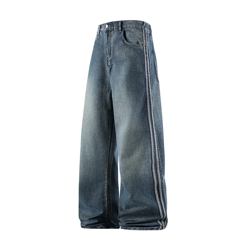 Baggy Jeans Man Pants Jeans For Men Trendy Wide Leg Loose Straight Trousers Spring And Autumn Casual High Street Fashion