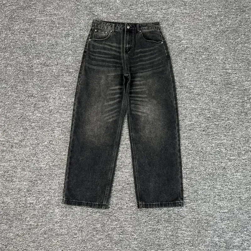Nặng Thêu Hoa Derschutze Quần Jean Nam Nam Nữ 1:1 Chất Lượng Tốt Nhất Vintage Derschutze Nữ Chân Thẳng Quần Denim