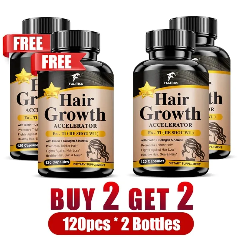 Buy 2 Get 2 Free! Hair Health Supplements Capsules with Fo-Ti Root Ginger Extract for Thicker Hair Skin Care Bone