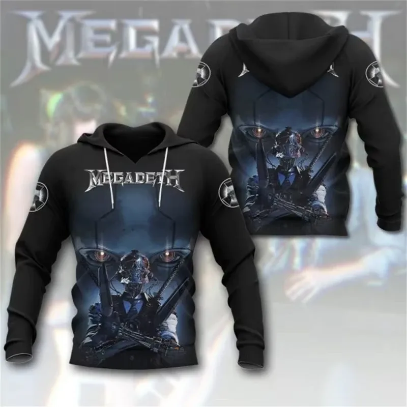 Rock Band Megadeth 3D Print Hoodies Men Women Fashion Retro Y2K Graphic Hoodie Sweatshirt Mens Clothing Men Tracksuit Gift Fan