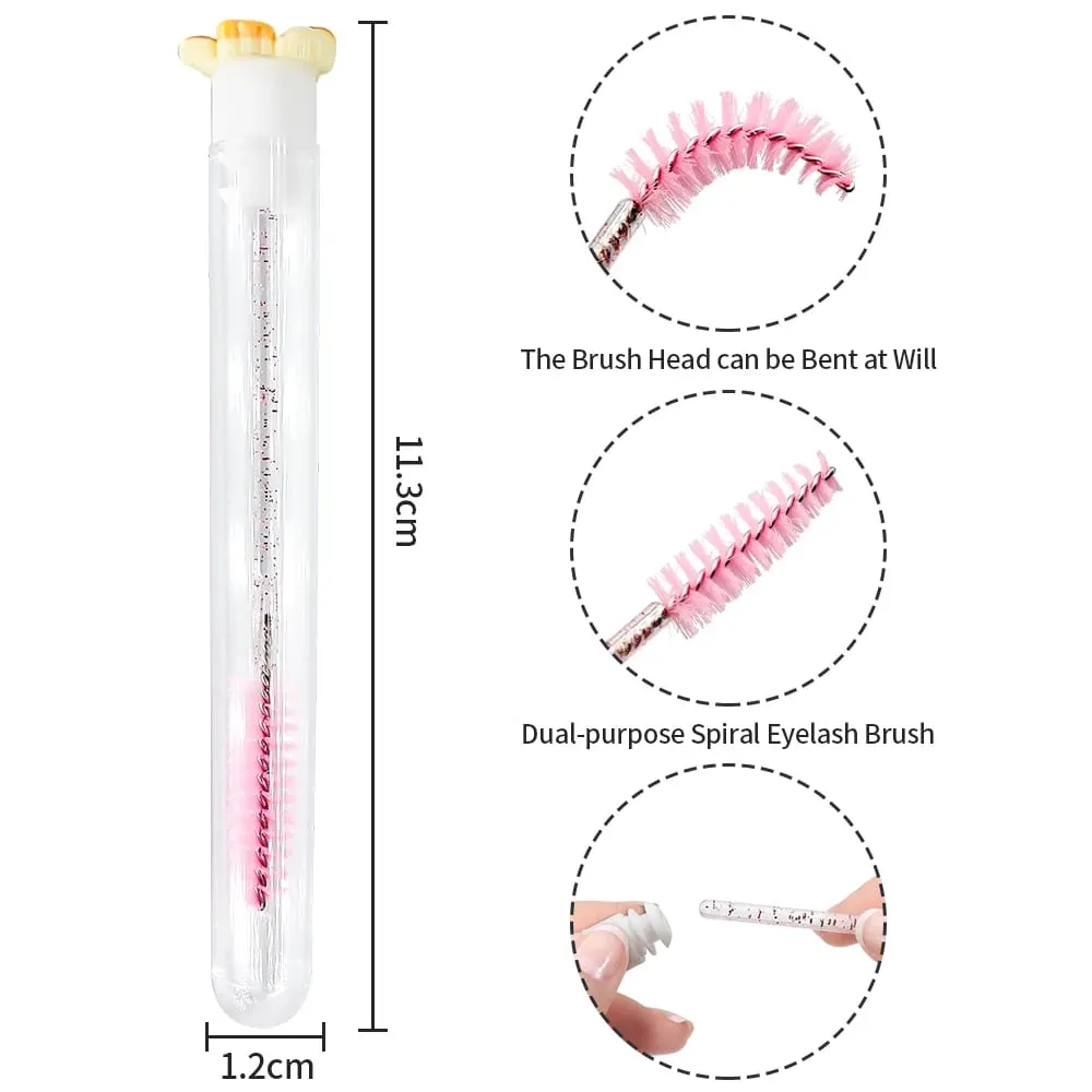 10/50Pcs Eyelash Brush Tubes Crystal Lash Mascara Wands Eyebrow Comb Spoolies Container Lashes Brushes Applicators Makeup Tools