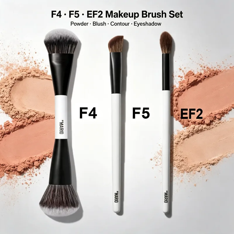 Soft Fiber Hair Cosmetic Brush Set - F1-F4 E1-E6 Series Makeup Brushes for Highlight Blush Ambient Glow - Premium Quality