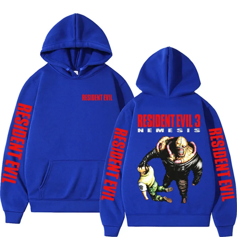 Retro 90s Nemesis Resident Evil Requiem Hoodies Men Women Fashion Classic Long Sleeve Sweatshirts Bodywarmer Oversized Hoodie