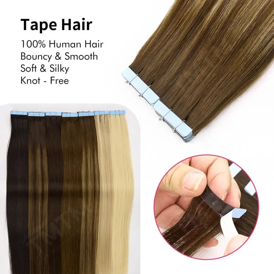 Straight Tape in Hair Extensions Human Hair 2g/2.5g/pcs Tape in Extension 20pcs/set Remy Human Hair Natural Human Hair Extension
