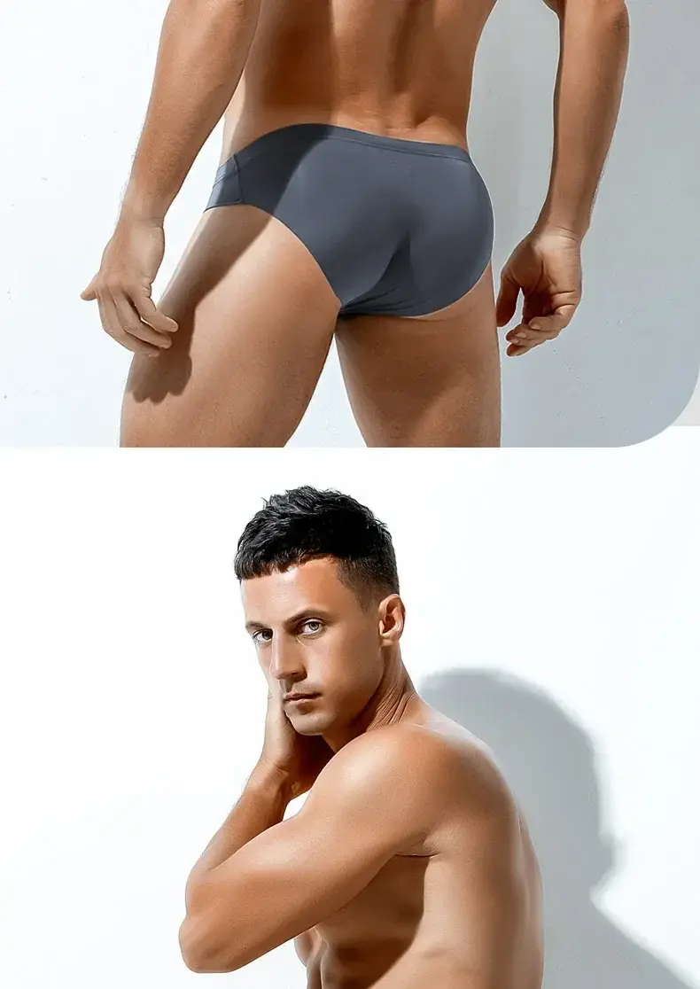 1PCS Men's Low-Waist Ice Silk Underwear Summer Charm Triangular Pants Individuality Comfortable Breathable Men's Underpants