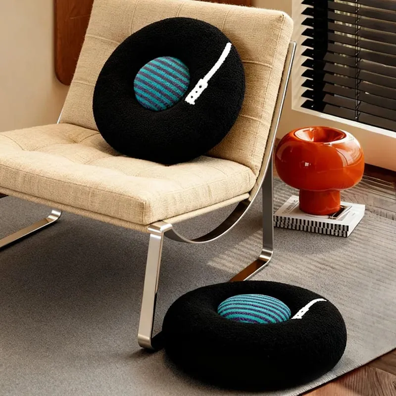 40cm Vinyl Record Shaped Pillow Retro Throw Pillow For Music Lovers Disc Party Creative Plush Cushion Record Sofa Couch Pillow
