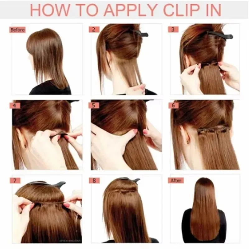 18Inch Synthetic Extension 16 Clips Blonde Hair Natural Long Wavy 7Pcs/Set Heat Resistant Fiber Hairpiece Black Brown Hairstyle