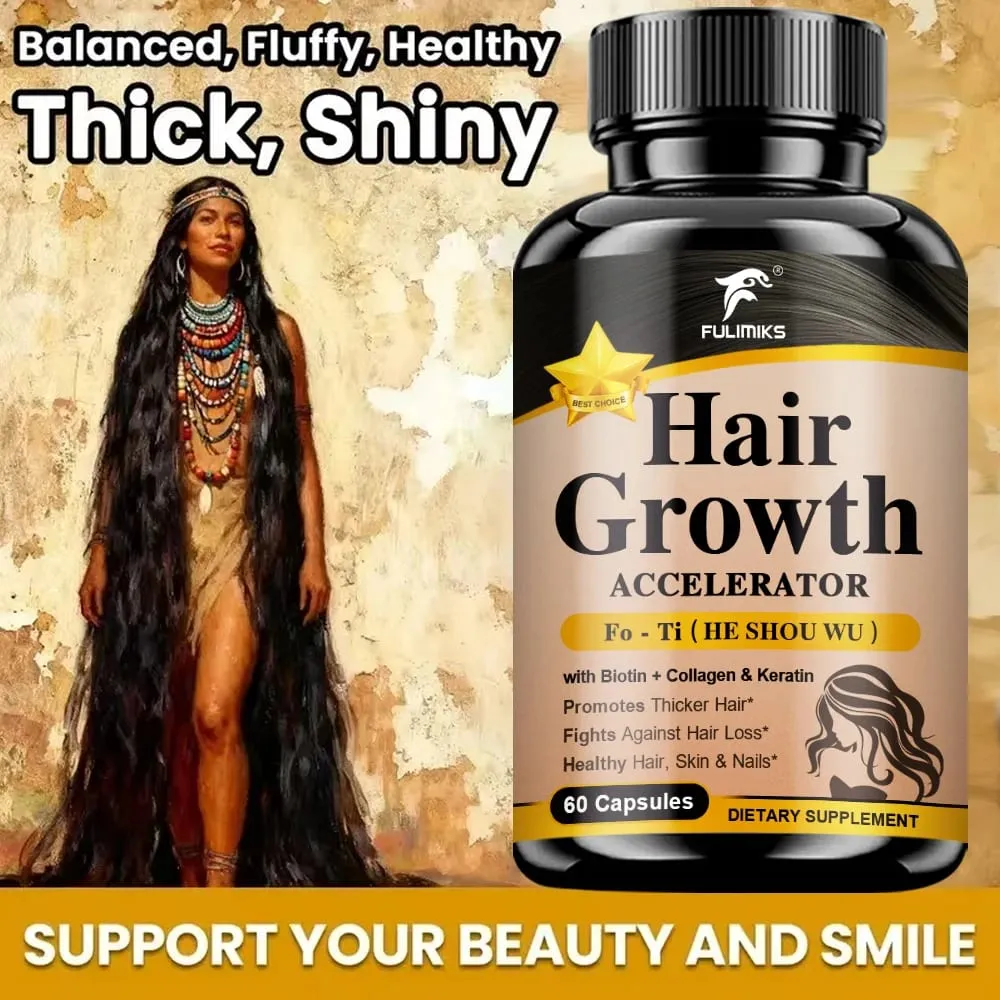 Buy 2 Get 2 Free! Hair Health Supplements Capsules with Fo-Ti Root Ginger Extract for Thicker Hair Skin Care Bone