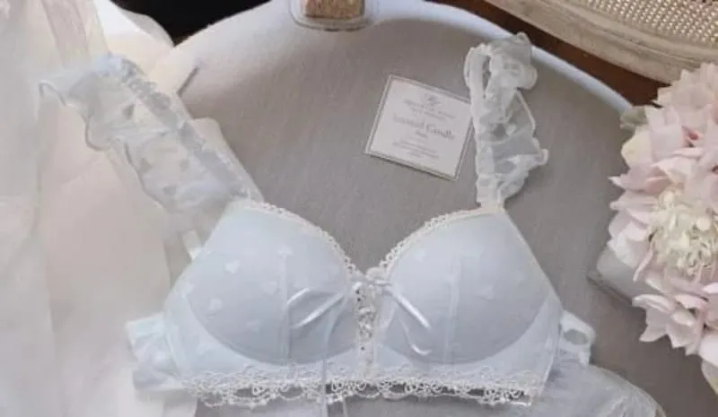 Cute German Style Bralette Set Wireless Lace Training Bra for Teens Sweet First Bra for Small Chest Comfortable Girls Lingerie