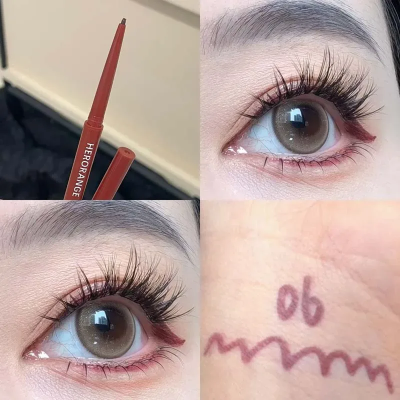 Herorange Glitter Eyeliner Pencil Ultra Fine Tip Smooth Color Enlarge Eyes Daily Light Makeup