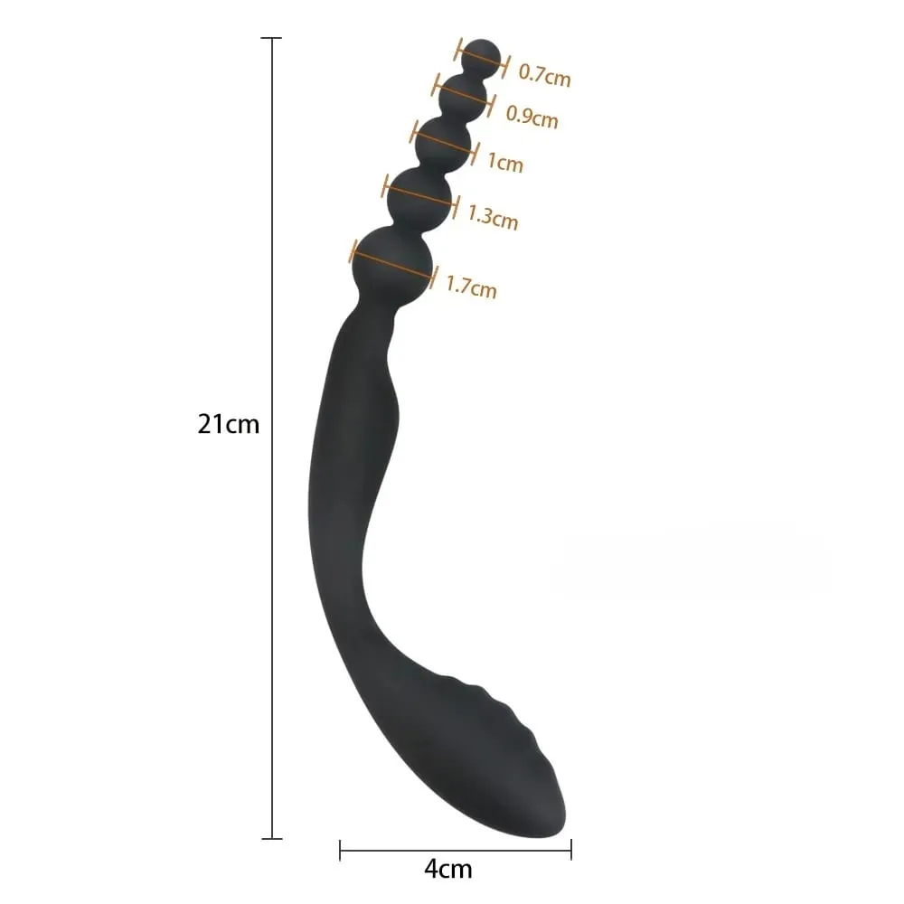 Dual Head Anal Beads Plug Prostate Massager Vaginal Butt Plug Stimulator Adults Sex Toys For Women Men Gay Anus Massage Dilator