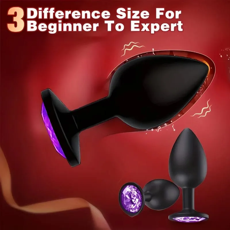 Anal Butt Plug Sex Adult Toys for Women Men Silicone Buttplug Beginner Masturbator Anal Trainer with Diamond Unisex — image 2