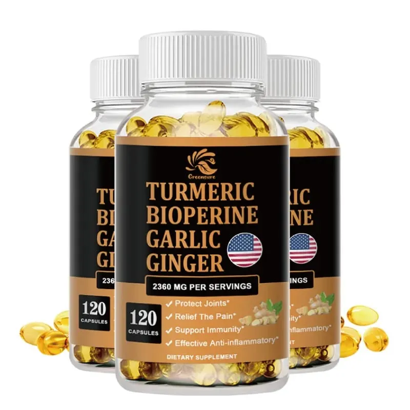 Curcumin Ginger Root Garlic Pills Συμπληρώματα μαύρου πιπεριού - για την πέψη των αρθρώσεων και την υποστήριξη του ανοσοποιητικού