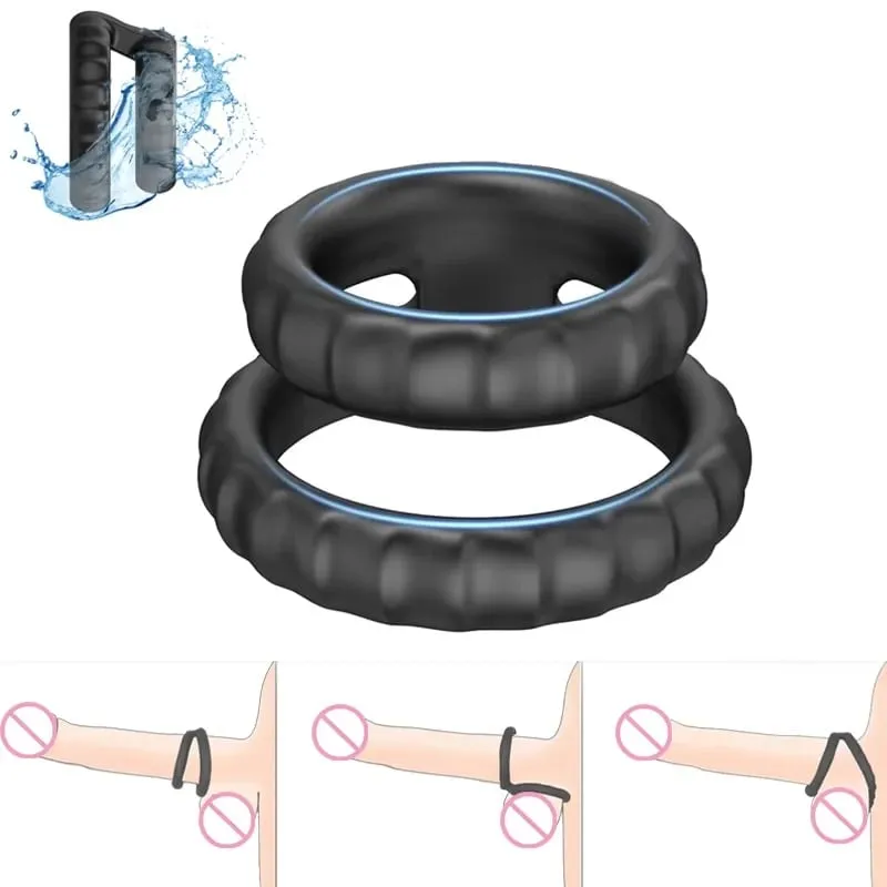 Semen Lock Ring Penis Enlargement Cock Ring Black Liquid Silicone Lock Ring Mens Delayed Ejaculation Sex Toy For Men Adult Toy