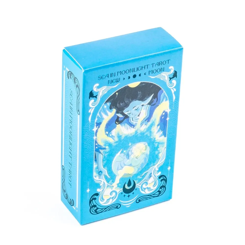 Sea in Moonlight Tarot Cards English Version A 78 Cards NEW MOON Ocean Emotional Healing Divination Tarot Cards 10.3*6CM