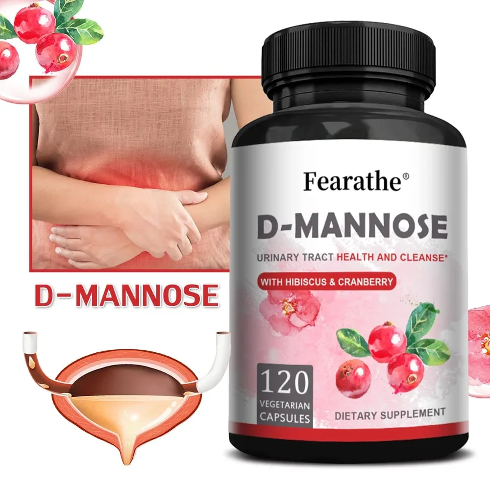 D-Mannose All-natural Urinary Tract Health Support Supplement Helps with Bladder Health Dietary Supplement 120 Capsules