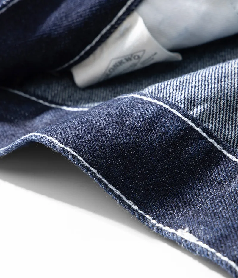 Jeans American Vintage Raw Denim Rail Worker – Calça de trabalho listrada com vários bolsos americana/calça utilitária para atividades ao ar livre OKONKWO — image 6