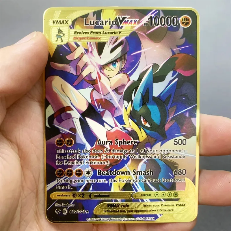 İngilizce Metal Pokemon Kartları DIY Arceus Mewtwo Charizard Pikachu Parlak Demir Pokémon GX Vmax EX Oyunu Çocuk Koleksiyonu Kart Oyuncak Hediye