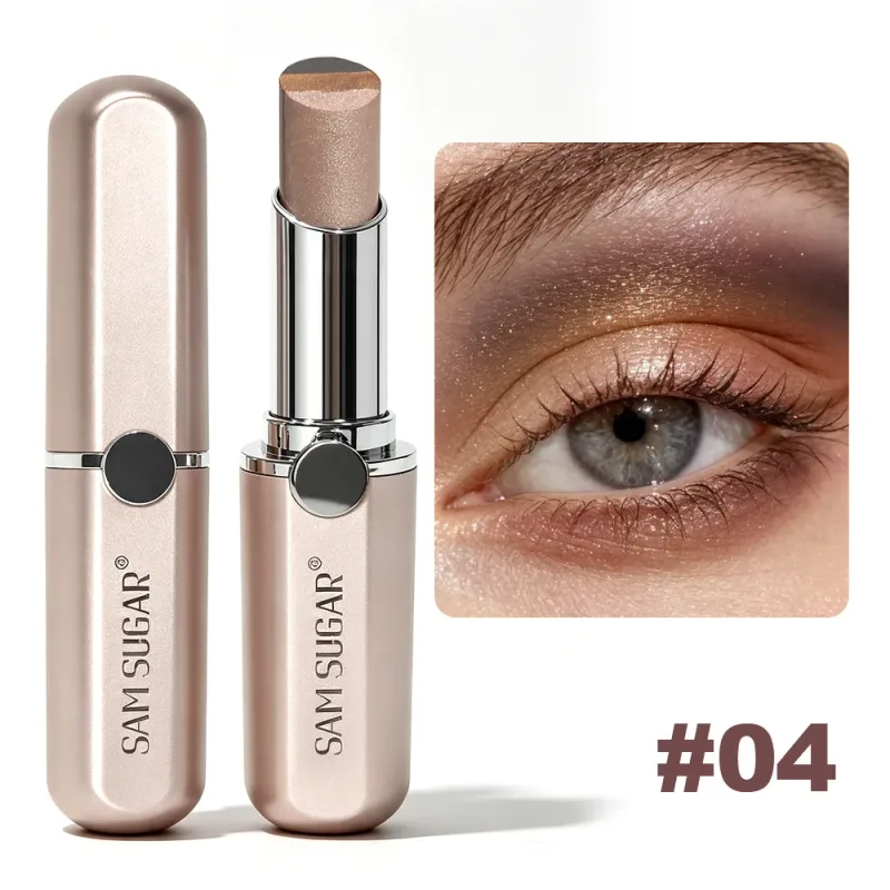 3-Color Gradient Pearlescent Eyeshadow Stick Waterproof Soft Gloss Shimmer Aegyo Sal Brightening Highlighter Eye Shadow Makeup