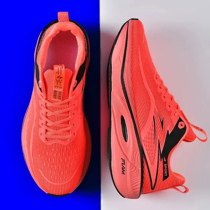 Men Sports Running Shoes Carbon Board Air Cushion Breathable Lightweight Women's Comfortable Athletic Nonskid Sneakers