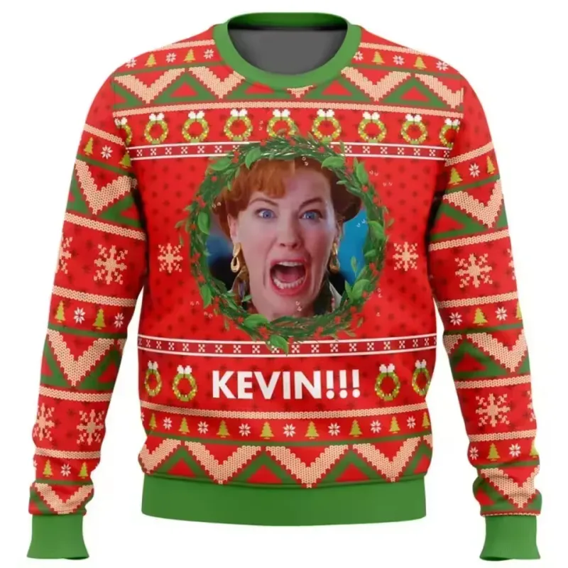 Home Alone Ugly Christmas Sweater Men Women Pullover Hot Sale Round Neck Long Sleeve Top Christmas Clothing 3D Funny Printed