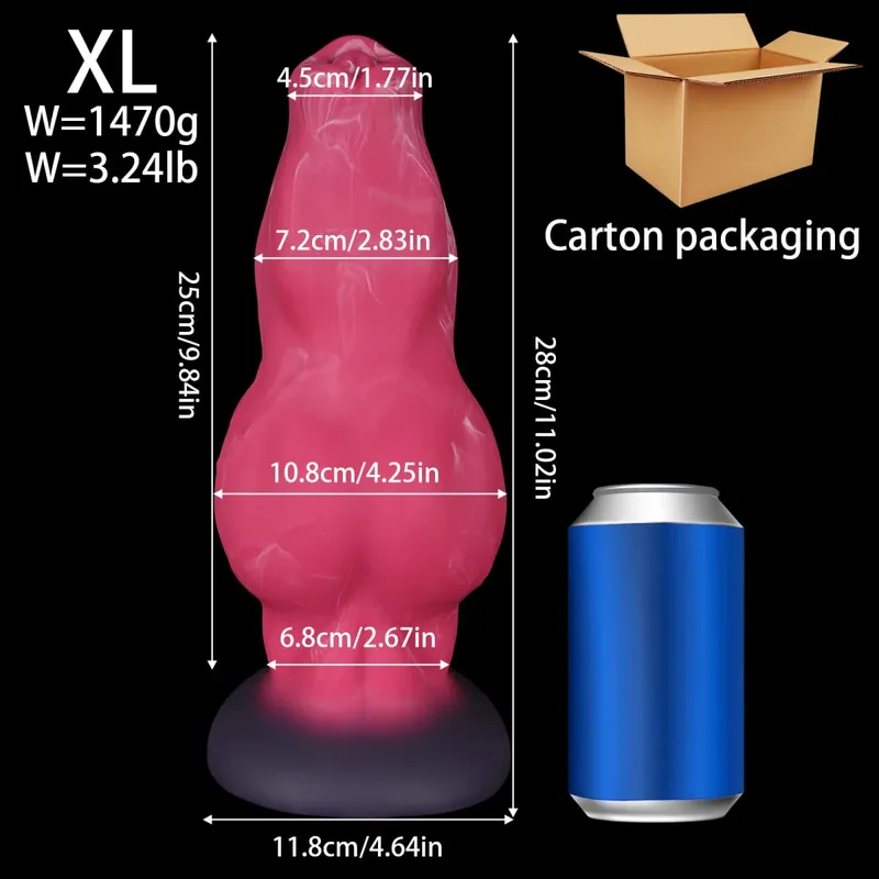 Silicone Dog Knot Dildo with Suction Cup Big Anal Plug Long Anal Beads Butt Plug Gay Sex Toy for Women Men Prostate Massager